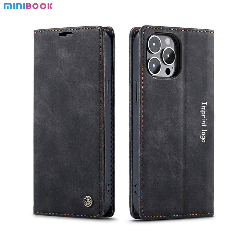 Minibook 2022 Genuine Vegetable Tanned Leather Full Protective Phone Case for Iphone 14 13