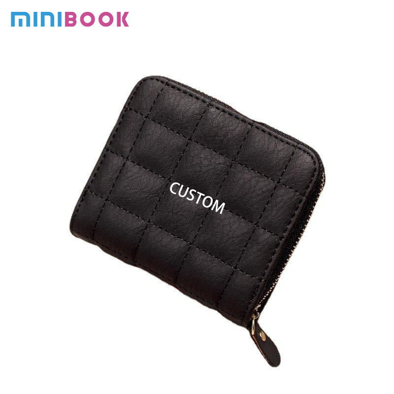 Short Korean Style Mini Small Wallet Women's Bag with Custom Logo and Zipper Closure
