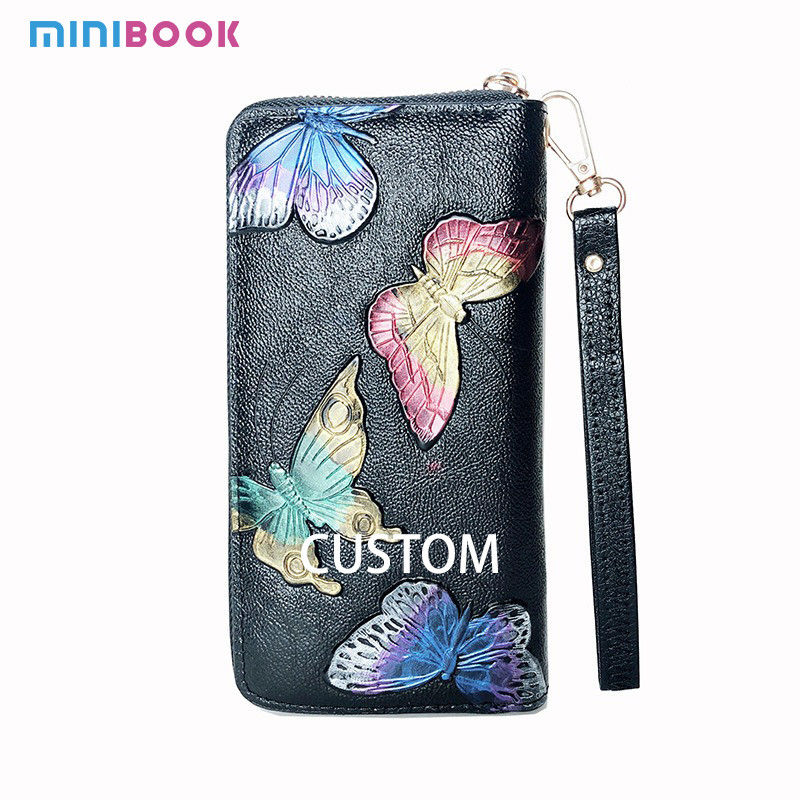 Designer Ladies Wallet in Long PU Leather with Custom Print and Fashionable Design
