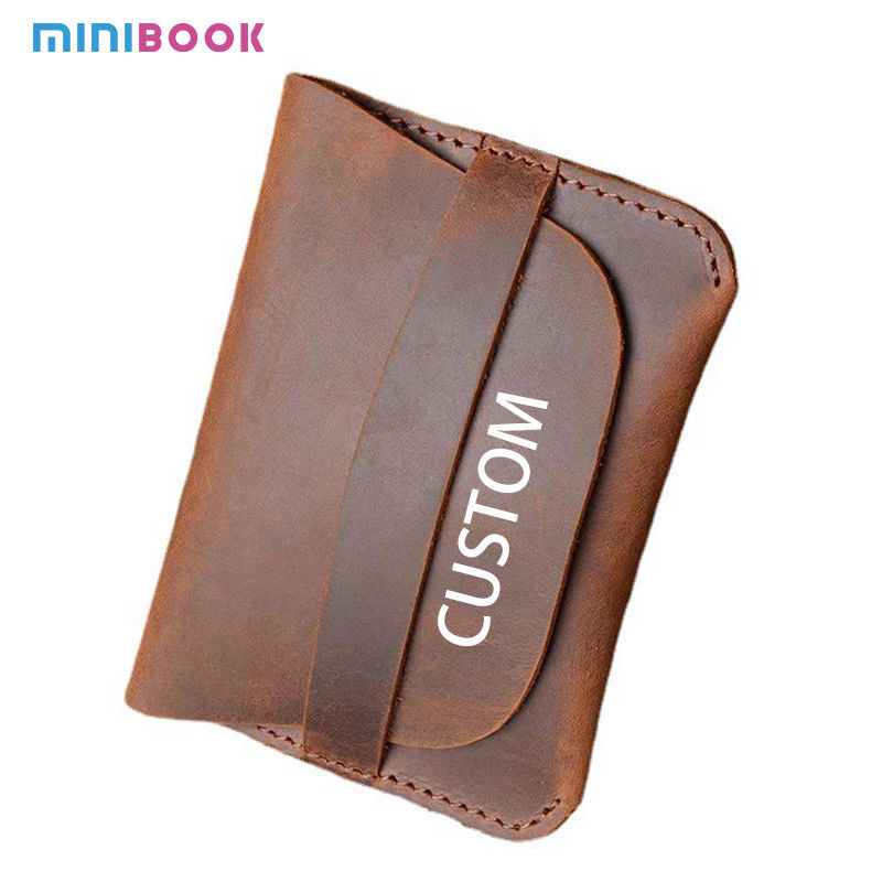 Classic Style Bifold Wallet Made of Genuine Leather with Card Slots and Pocket