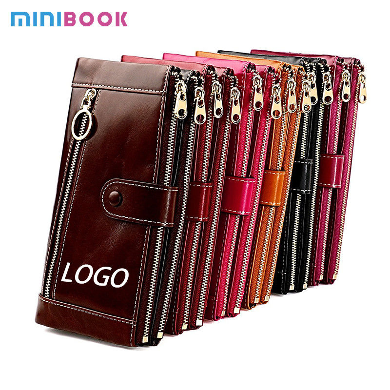 Daily Life Essential RFID Anti-Theft Brush Long Wallet with Mobile Phone Coin Clutch