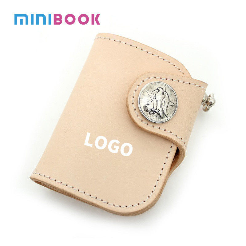 Handmade Wealth Cloth Short Wallet for Women in First Layer Vegetable Tanned Cowhide