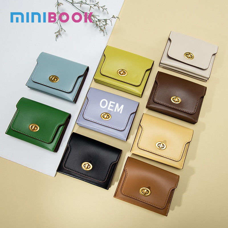 Colorful Pu Leather Small Wallet For Women Girls With Zipper Card Pocket Coin Purse