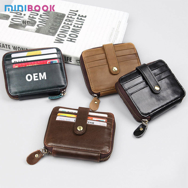 Genuine Leather Retro Card Holder Multi-Card Slot RFID Small Wallet for Men and Women