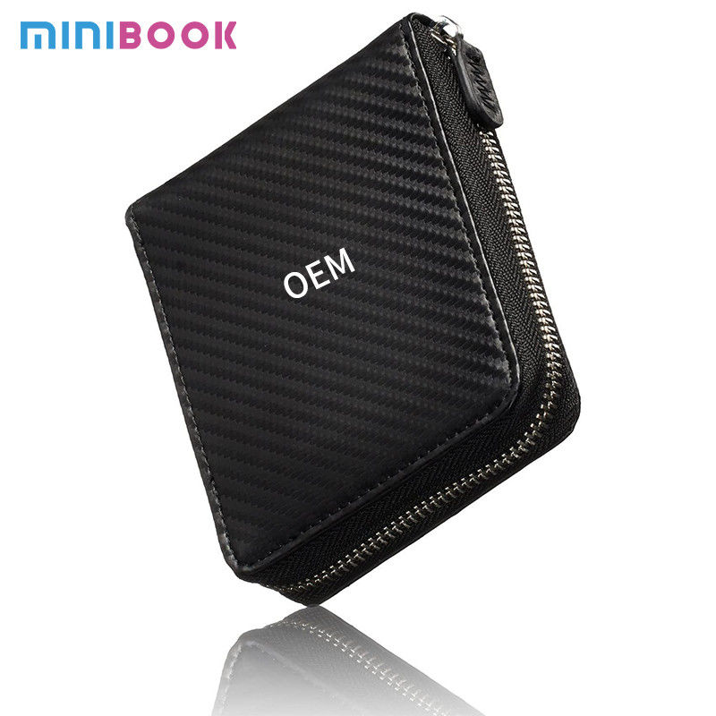 Multi-Card Pocket RFID Blocking Men's Wallet Fully Enclosed Zipper Real Cow Leather