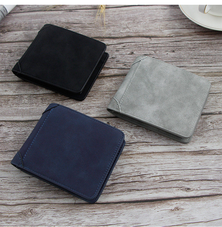Style Fashion Man Purse Ultrathin Vintage Matting PU Leather Men Wallets for Decoration