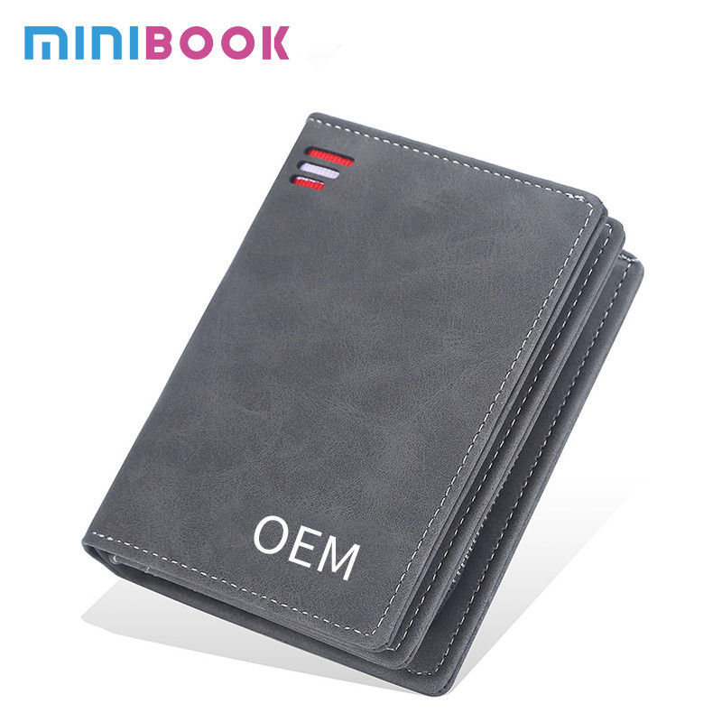 Men's Medium Size RFID Blocking Leather Wallet with Zipper and Credit Card Holder