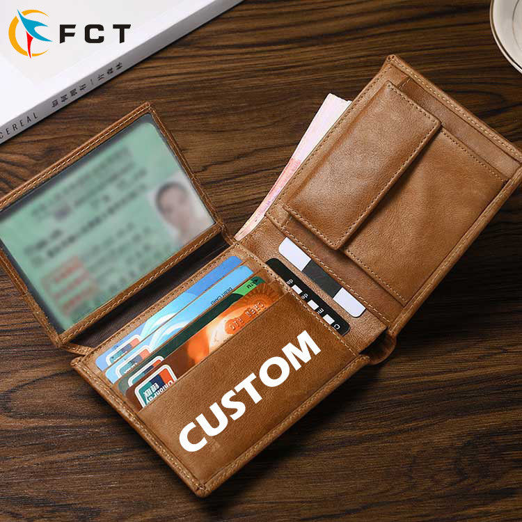 Men's RFID Leather Wallet with Smart Design and Other Pattern Type in Genuine Leather