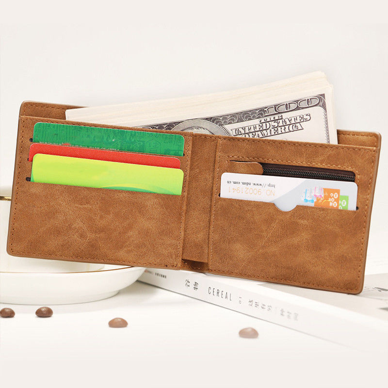 Multifunctional Money Holder in Vintage Style Custom Logo Wallet with Open Closure