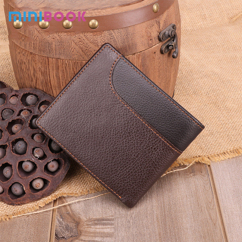 Multi Card Holder Business Retro Genuine Leather Men's RFID Blocking Anti-theft Wallet