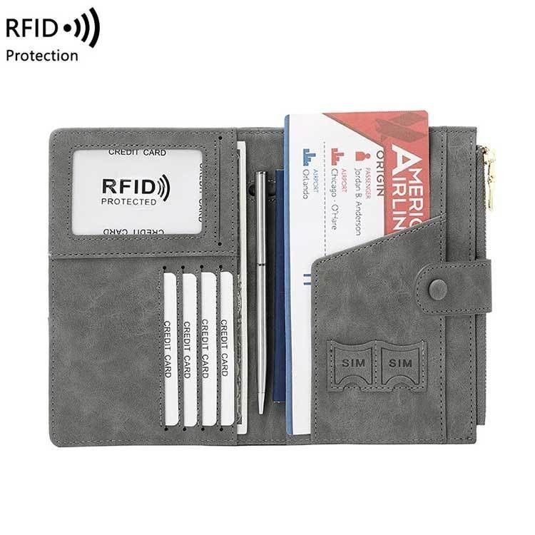 Advantage Leather Unisex Rfid Passport Holder for Fashion Business Travel Card Holder